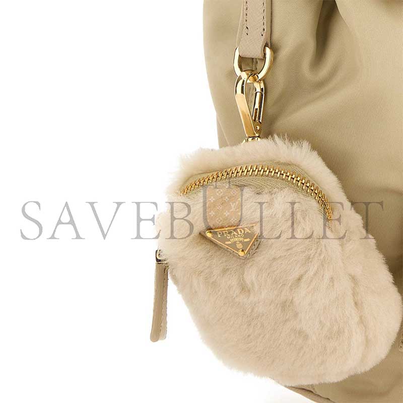 Pra*a re-nylon shearling backpack 1bz074 (25*20.5*11.5cm)